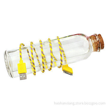 1 Meter Fabric Braided Round Female USB to RRC Cable for iPhone 4/4S